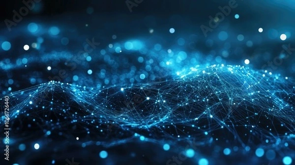 Fototapeta Abstract Blue Technology Background with Light Effects