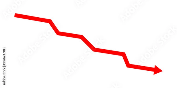Obraz downward red arrow graphic