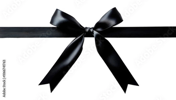 Obraz black ribbon bow isolated transparent
