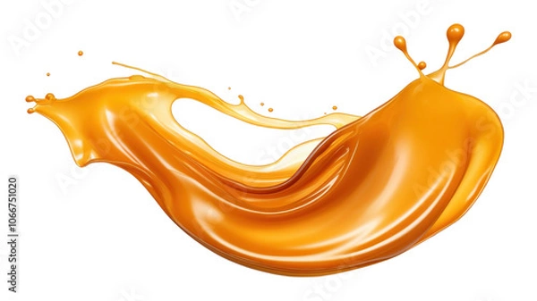 Fototapeta PNG Caramel sauce white background splattered simplicity.