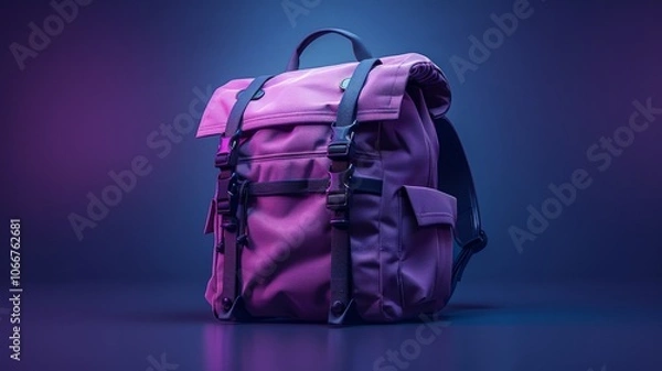 Obraz A modern purple backpack design with clean lines and a minimalist touch. AI generative