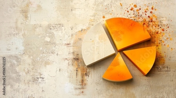 Fototapeta Colorful abstract pie chart on textured background