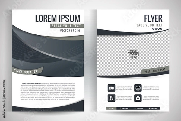 Obraz Flyer template. Business brochure. Editable A4 poster for design, education, presentation, website, magazine cover.