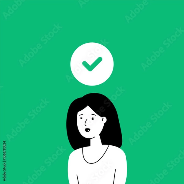 Fototapeta woman with good mental health or happy memory