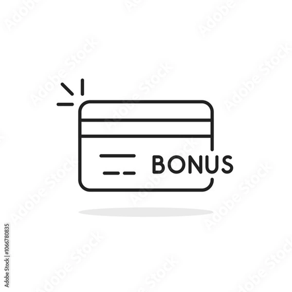 Fototapeta bonus reward icon with thin line card