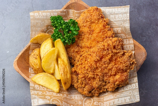 Obraz フライドチキンとフライドポテト