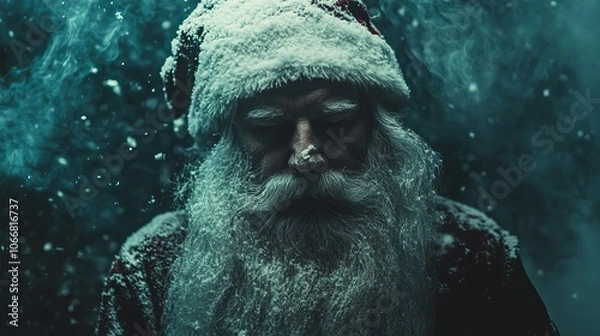 Fototapeta Cinematic video of an Father c h r i s t m a s
acting on a studio background - concept about holidays