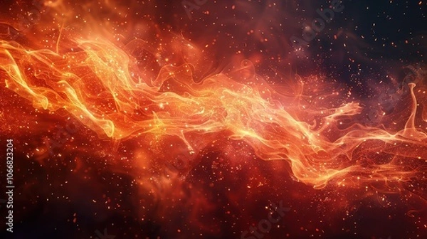 Fototapeta Abstract Fire Background with Vibrant Flames and Intense Heat Effect