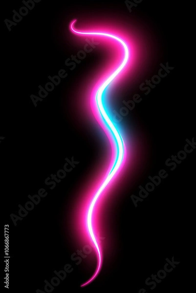 Fototapeta Vibrant Abstract Neon Design Background with Futuristic Flowing Lines and Colorful Shapes, Perfect for Modern Digital Art, Technology Themes, and Dynamic Visual Presentations