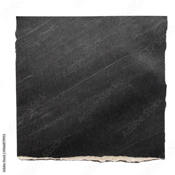 Fototapeta Torn rectangle black paper for using as text box