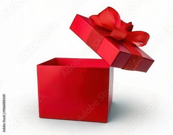 Fototapeta Red open box for gift isolated. Generated image