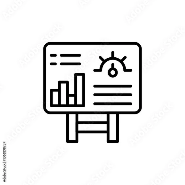 Obraz Key performance indicator outline icons, minimalist vector illustration ,simple transparent graphic element .Isolated on white background