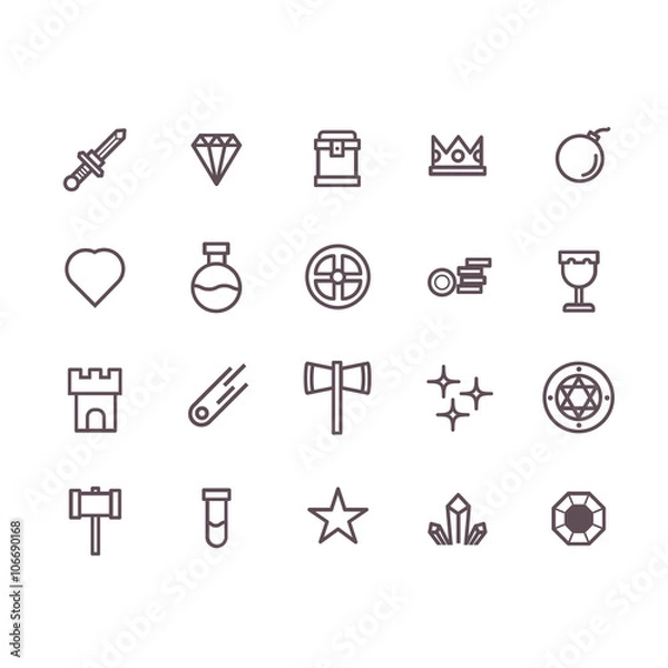 Obraz Game RPG ikona ikona wektor. Ikony linii.