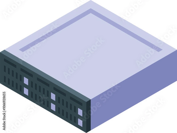 Obraz Mining server computing cryptocurrency using blockchain technology in isometric view