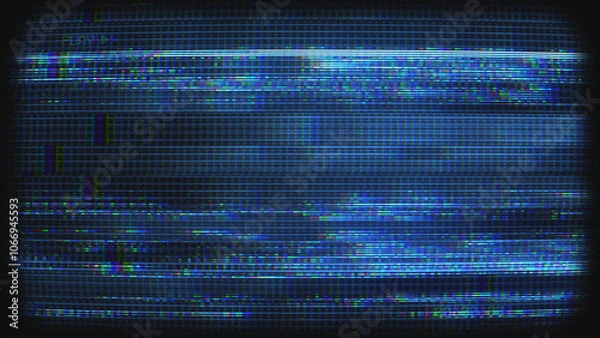 Obraz A digital style background texture with data glitch and interference effects.