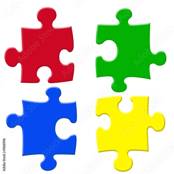 Fototapeta basic colors jigsaw pieces