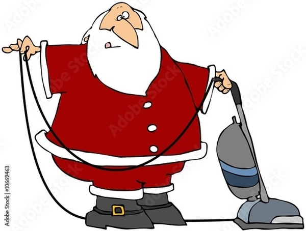 Obraz Santa Using A Vacuum