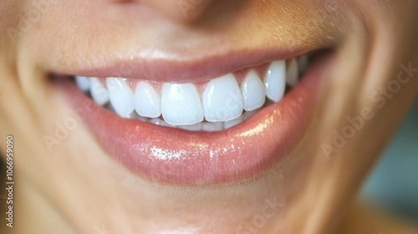 Obraz Woman smiling, white background, copyspace