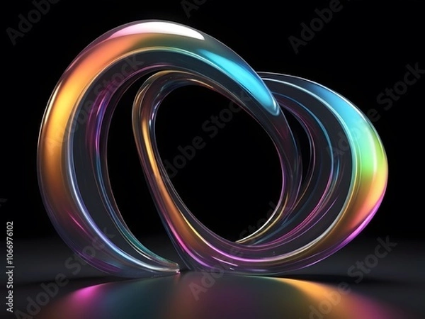 Fototapeta abstract colorful holographic curve glass effect background image