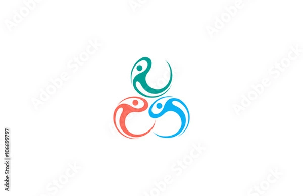 Fototapeta triple human circle connection