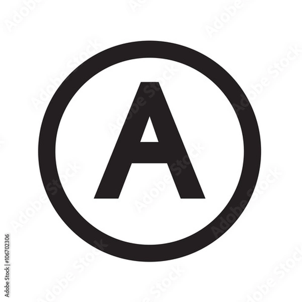 Fototapeta Basic font for letter A icon Illustration design