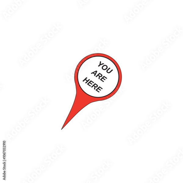 Fototapeta Marker location icon with you are here