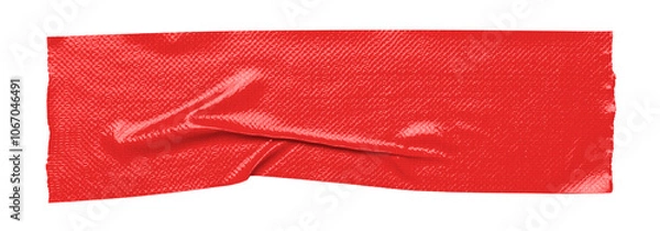 Obraz Red adhesive sticky tapes isolated cutouts in transparent background.