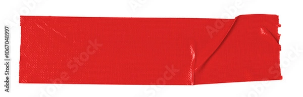 Obraz Red adhesive sticky tapes isolated cutouts in transparent background.