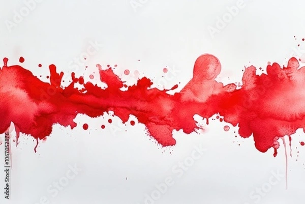 Fototapeta Abstract Watercolor Red Splashes and Blobs on White Background