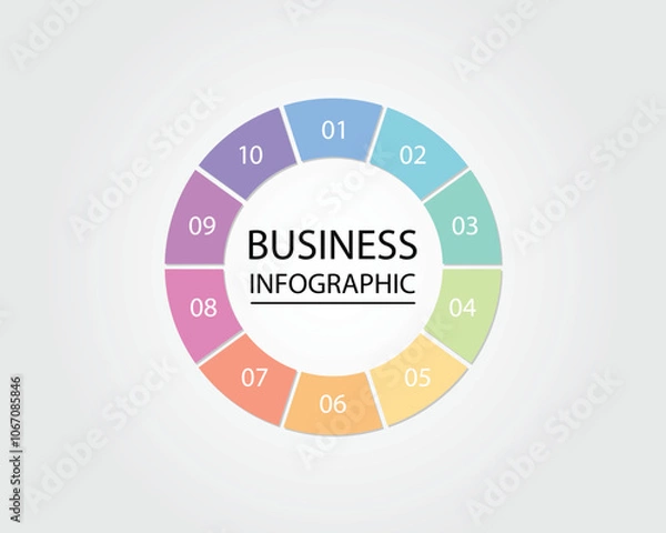 Fototapeta Business Infographic modern design template for banners and infographics for 10 circle step