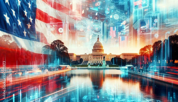 Obraz Die künstliche Intelligenz hat die Macht übernommen. Technokraten regieren die Welt. Wahlen sind nicht mehr zeitgemäß.