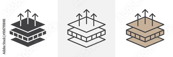 Fototapeta Insulation icon in black and colored style.