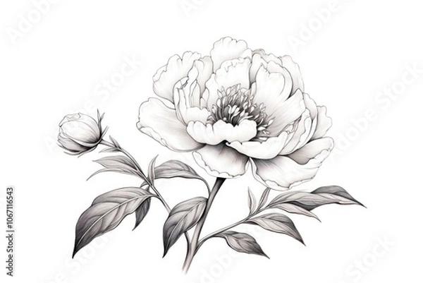 Fototapeta Flower pattern drawing sketch.