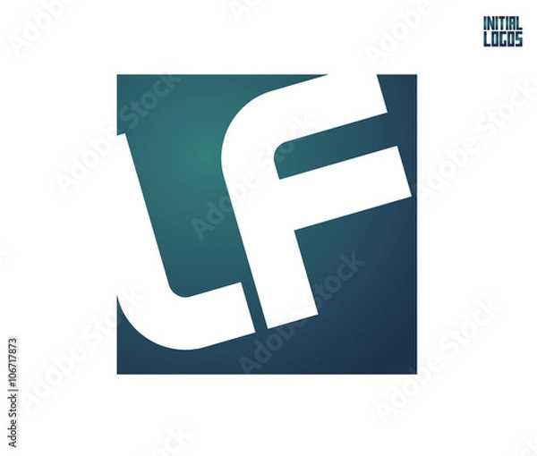 Fototapeta LF Initial Logo for your startup venture