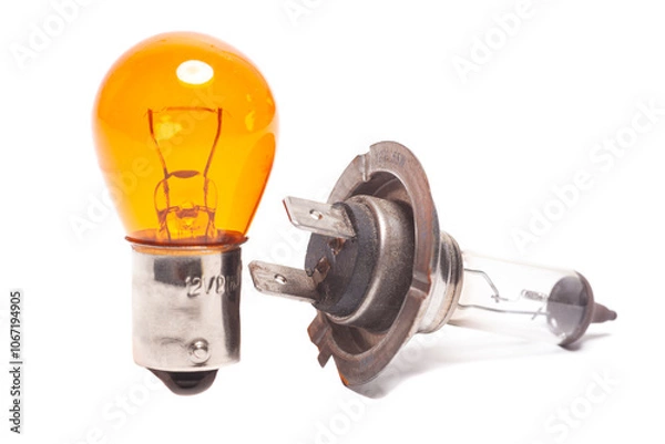 Obraz Car light bulbs isolated on white background