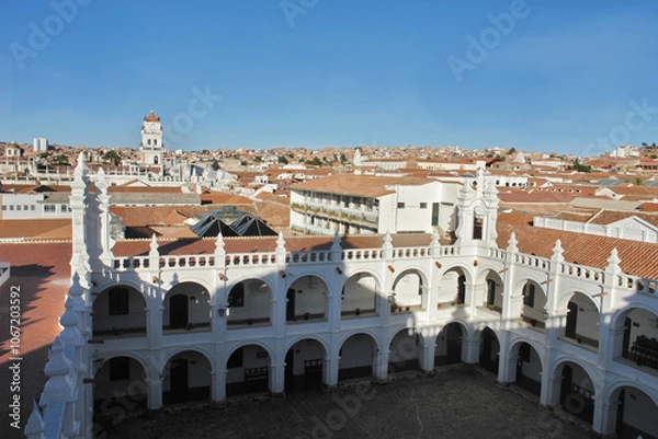 Obraz The Convent of San Felipe de Neri with a view of the old town of Sucre, Bolivia,