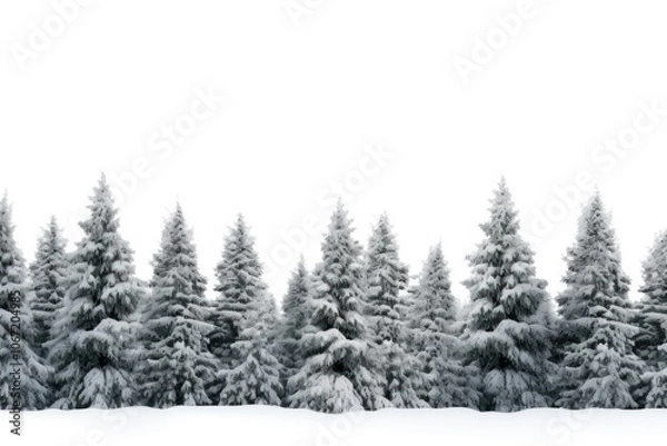 Fototapeta Snowy pine trees nature backgrounds landscape.