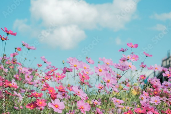 Obraz 青空とコスモス