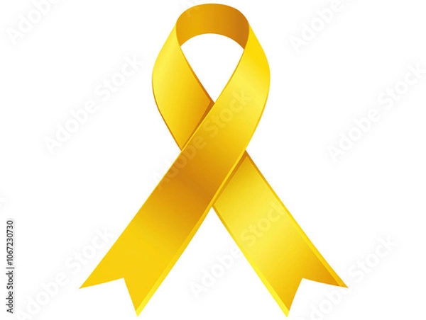 Fototapeta a yellow ribbon with a white background