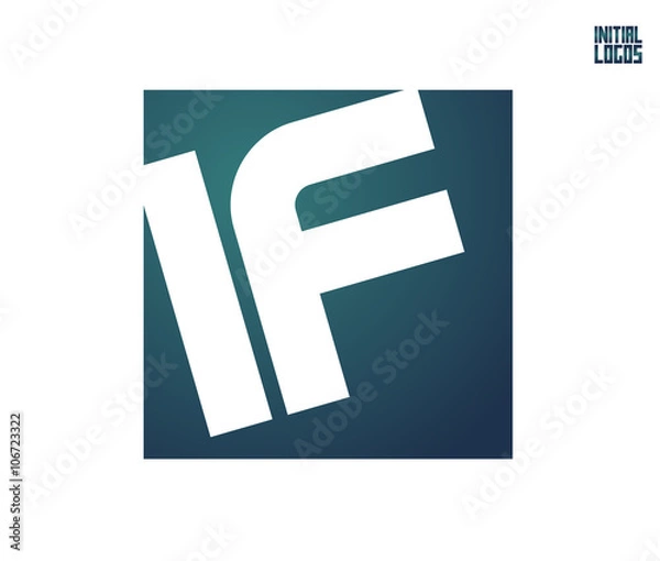 Obraz IF Initial Logo for your startup venture
