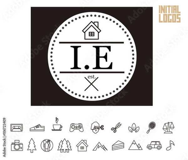 Fototapeta IE Initial Logo for your startup venture