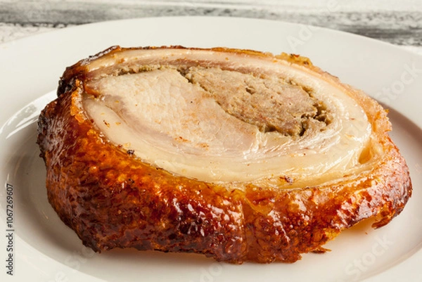 Obraz Roasted Pork Loin on plate