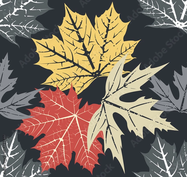 Obraz Pattern with stylish autumn leaves