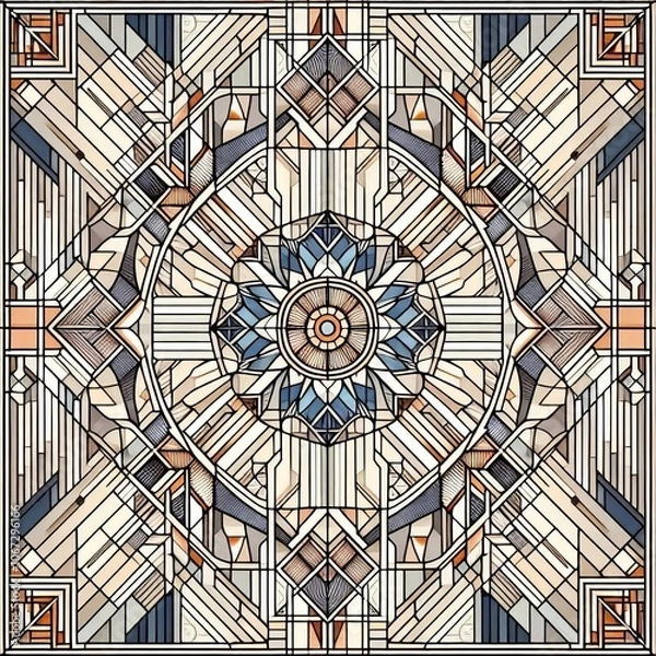 Fototapeta Art Deco Geometry Geometric patterns inspired by the Art Deco mo