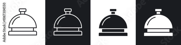 Fototapeta Reception bell icon in thin outlined.