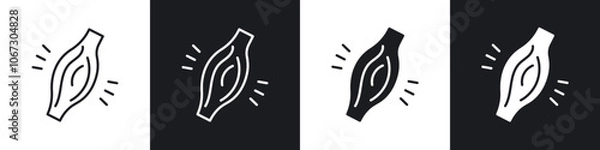 Fototapeta Myalgia icon in thin outlined.