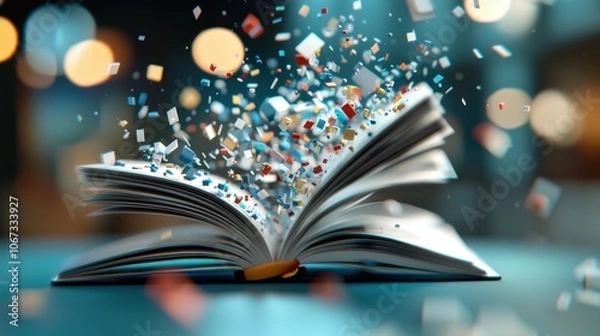 Fototapeta Colorful Pages Turning in an Abstract Book Design