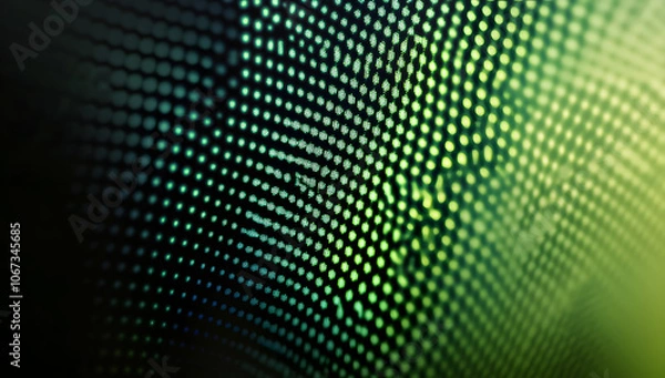 Fototapeta A dither pattern bitmap texture tilted border modern abstract background glitch screen with flicker pixels effect a panoramic illustration 8 bit pixel art retro video arcade game green background