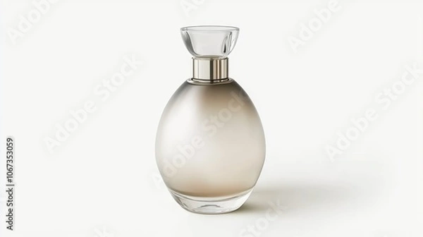 Fototapeta A bottle of perfume is sitting on a white background