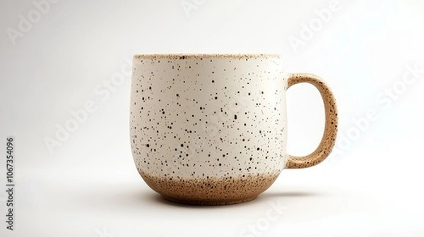 Fototapeta A white coffee mug with brown spots on it